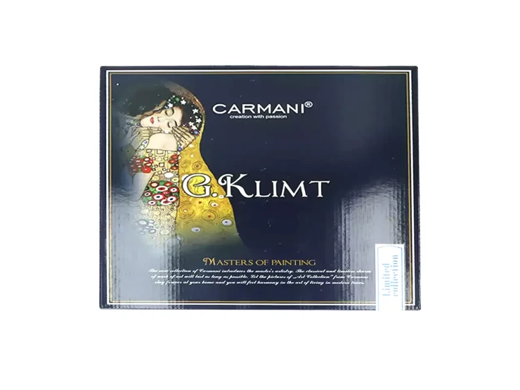 Zegar szklany 30 cm Gustav Klimt Pocalunek pudelko.webp