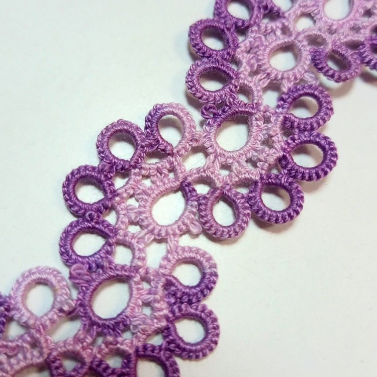 Zakładka do książki handmade frywolitka Listek 2