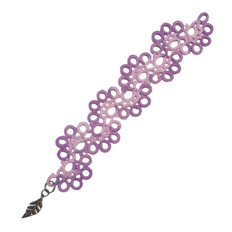 Zakładka do książki handmade frywolitka Listek 1