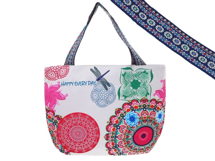 Duża torba zapinana na zamek Mandala i ważka zdjęcie główne