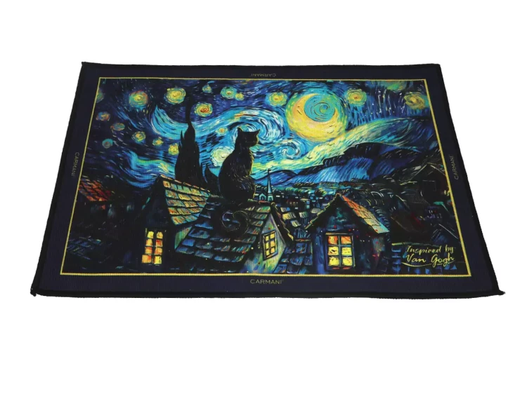 Dywanik dekoracyjny Van Gogh Gwiaździsta noc i koty 2.webp
