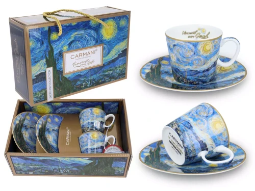 Filiżanki espresso porcelana van Gogh Gwiaździsta noc 1.webp
