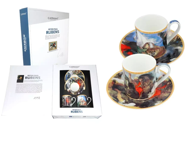 Komplet filiżanek espresso PPRubens Polowanie na tygrysa 1.webp