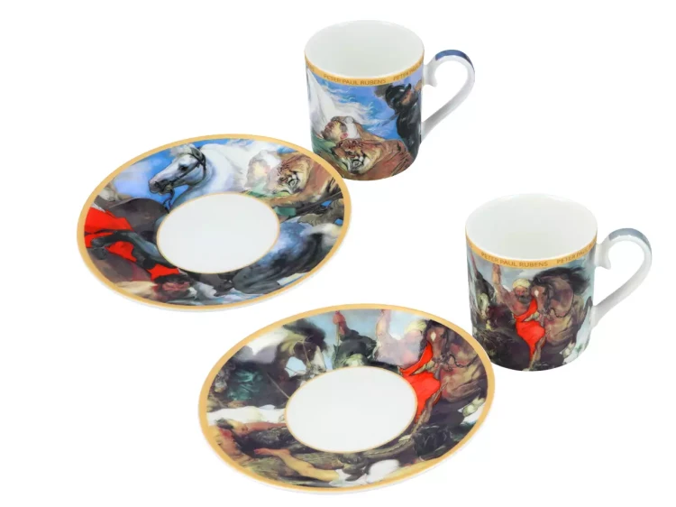 Komplet filiżanek espresso PPRubens Polowanie na tygrysa 6.webp