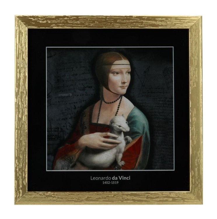 Obraz 21x21 Leonardo da Vinci Dama z łasiczką 1