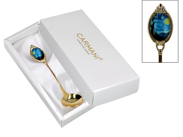 Łyżeczka do cukru pozłacana Vincent van Gogh Gwiaździsta noc.webp