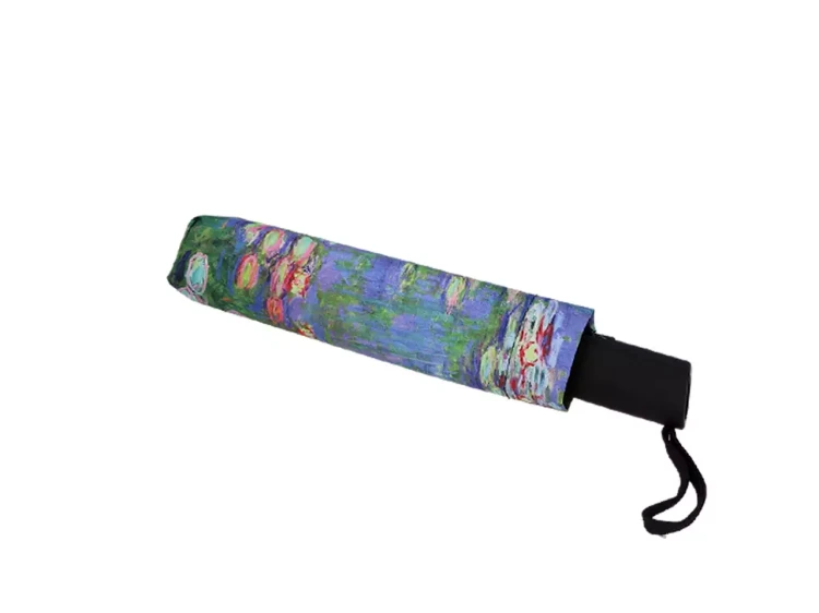 Parasolka składana Claude Monet Lilie wodne wzór pod spodem - parasolka złożona w pokrowcu