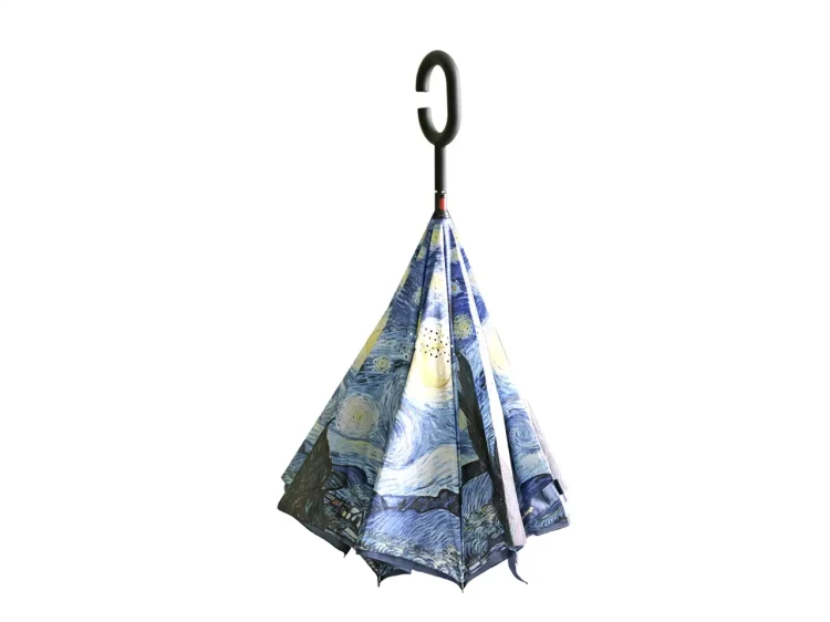 Parasol odwrotny Vincent van Gogh Gwiaździsta noc złożony sam stoi