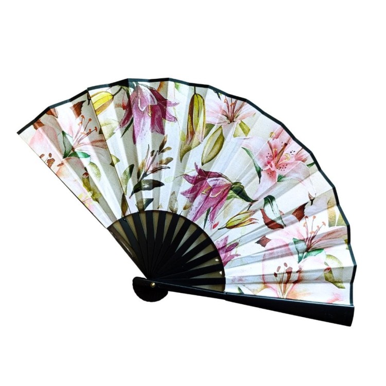 Wachlarz dwustronny Słoneczniki i lilie 2