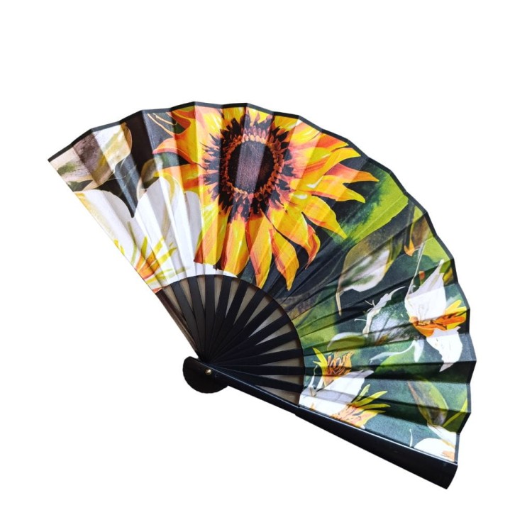 Wachlarz dwustronny Słoneczniki i lilie 3