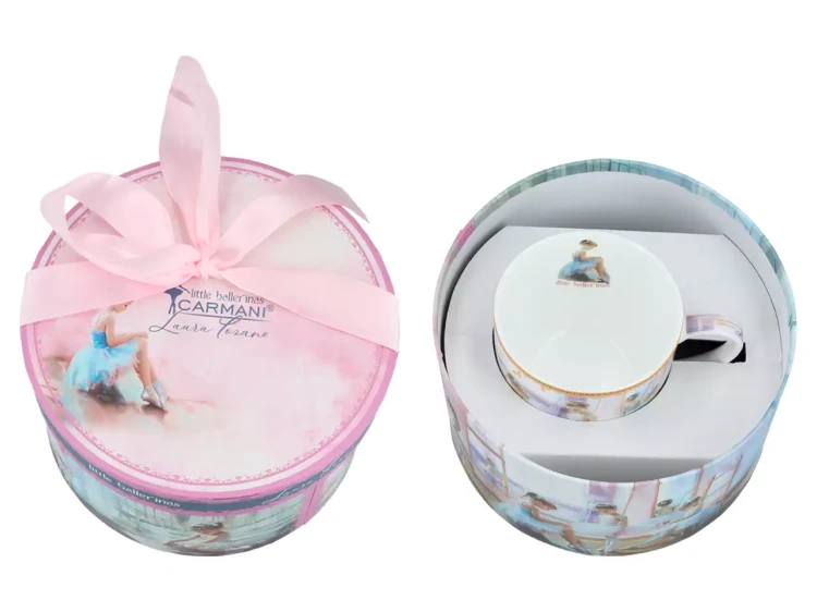 Filiżanka porcelanowa 300ml Laura Lozano Małe baleriny róż 2.webp