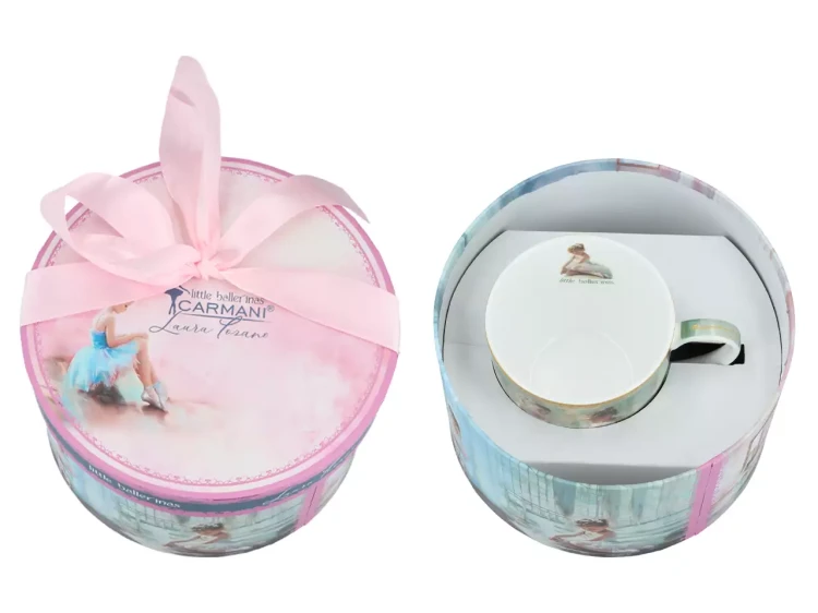 Filiżanka porcelanowa 300ml Laura Lozano Małe baleriny zieleń 2.webp