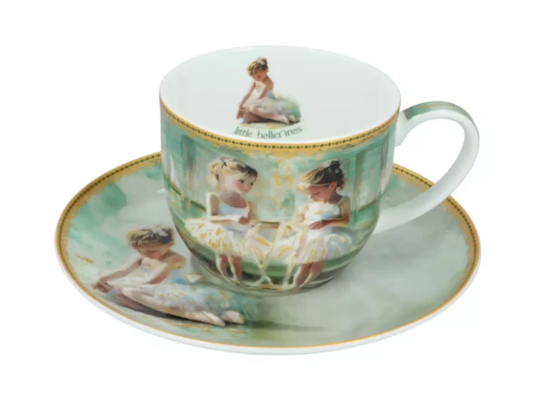 Filiżanka porcelanowa 300ml Laura Lozano Małe baleriny zieleń 5.webp