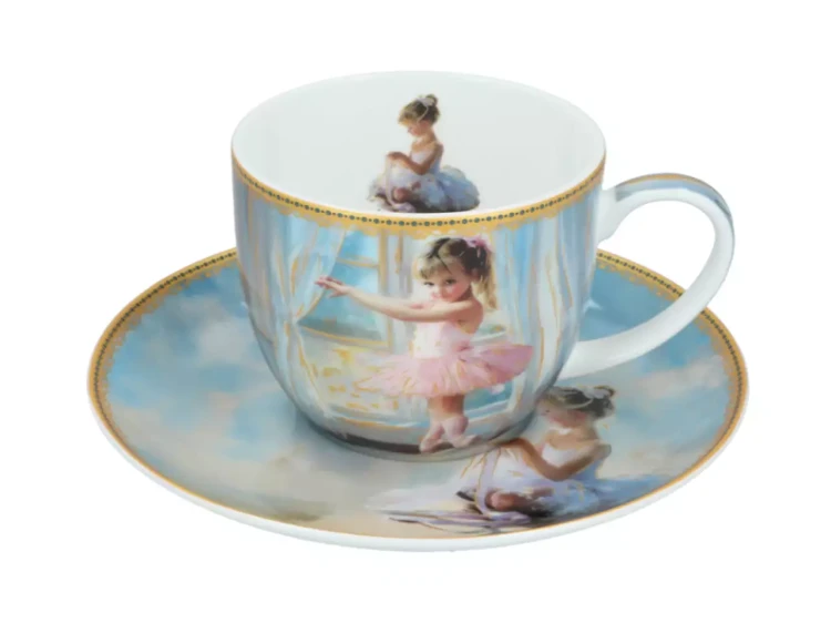 Filiżanka porcelanowa 300ml Laura Lozano Małe baleriny błękit 4.webp