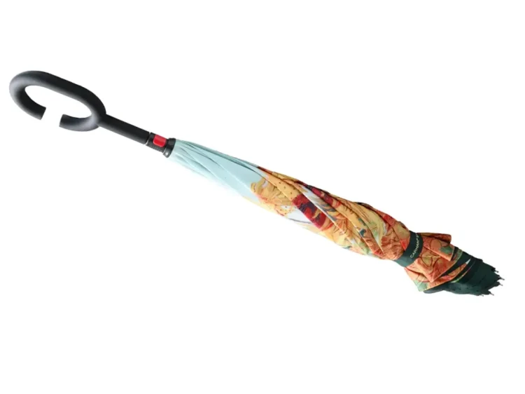 Parasol długi odwrotny Vincent van Gogh Słoneczniki złożony czasza spięta paskiem