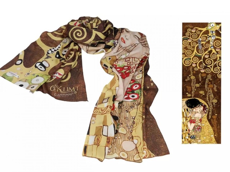Elegancki szal Gustav Klimt Pocałunek 2