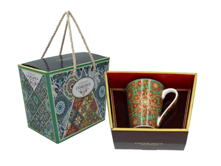 Kubek porcelanowy Casablanca Ornaments zielony 4.webp