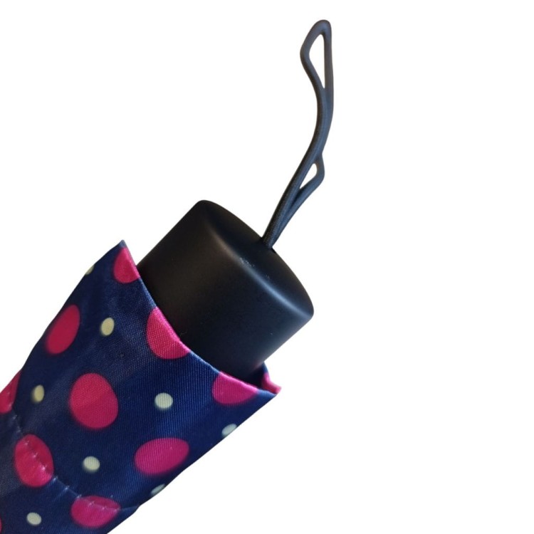 Parasolka składana manualna Lantana Satynowe groszki fuksja rączka