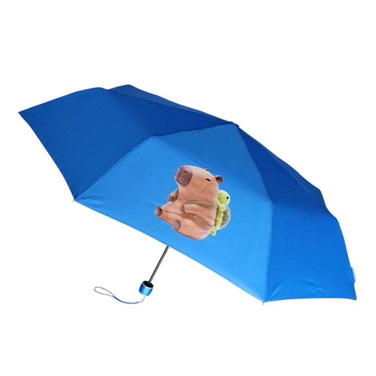 Parasolka składana manualna niebieska Kapibara 1.jpg