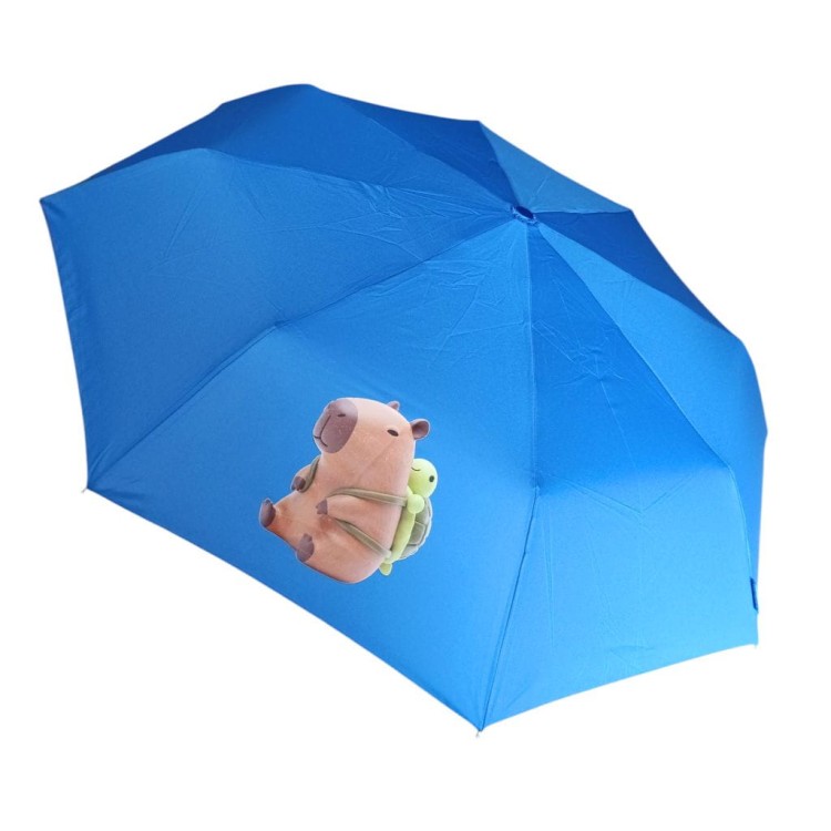 Parasolka składana manualna niebieska Kapibara 2.jpg