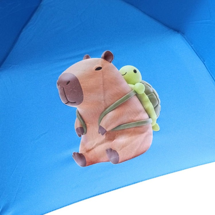 Parasolka składana manualna niebieska Kapibara 3.jpg