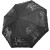 Parasolka składana z falbanką DP362 Romans czarna rozłożona