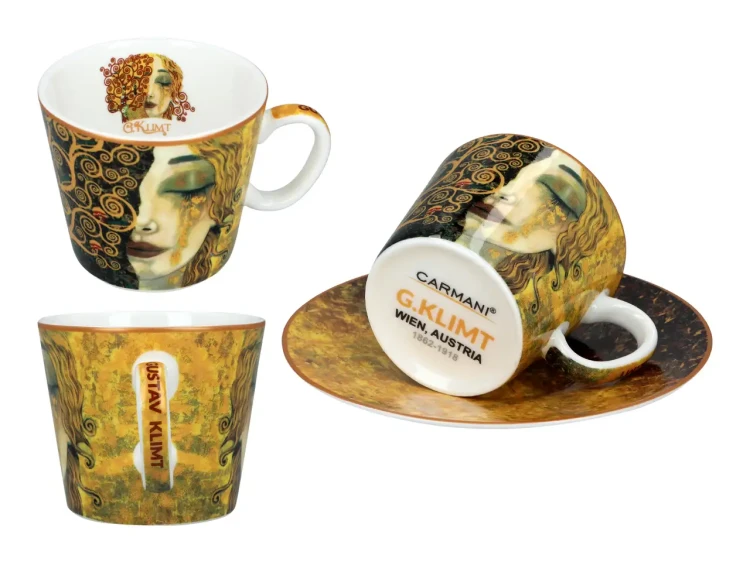 Komplet filiżanek do espresso Gustav Klimt Złote łzy 3.webp