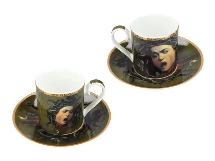 Komplet filiżanek do espresso Caravaggio Głowa Meduzy 4.webp