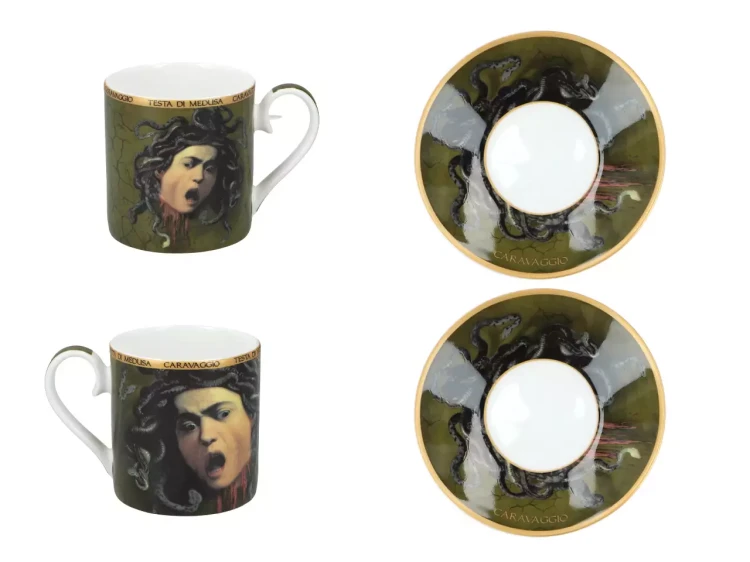 Komplet filiżanek do espresso Caravaggio Głowa Meduzy 5.webp