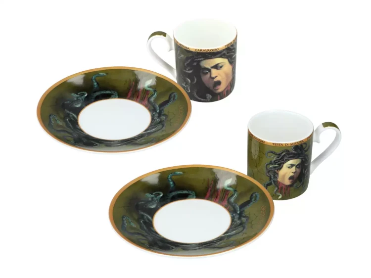 Komplet filiżanek do espresso Caravaggio Głowa Meduzy 6.webp