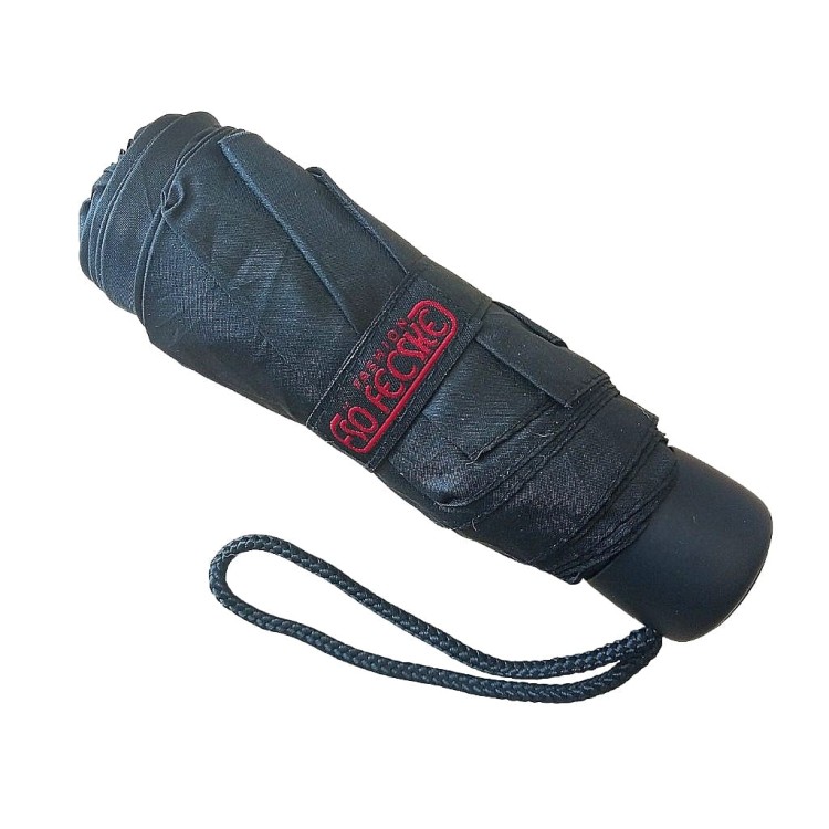 Parasolka składana kieszonkowa w jednolitym kolorze złożona ma długość 18 cm