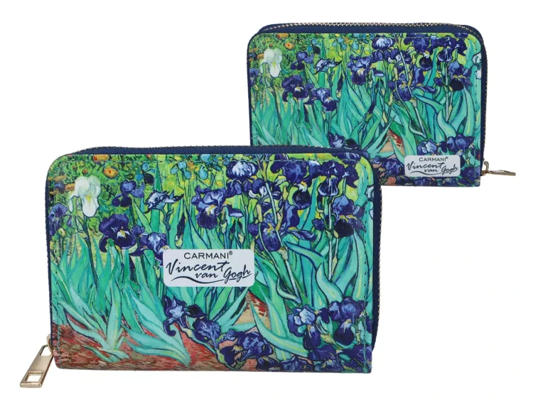 Portfel na zamek Vincent van Gogh Irysy przód i tył.webp