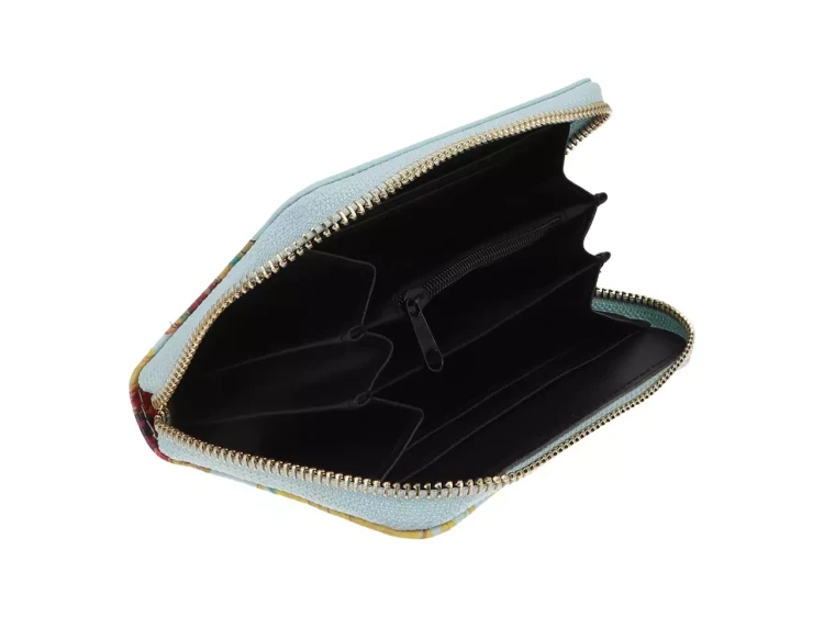 Portfel na zamek Vincent van Gogh Słoneczniki wnętrze z przegródkami.webp