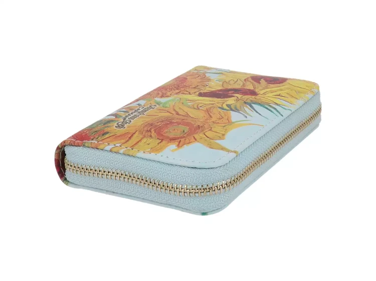 Portfel na zamek Vincent van Gogh Słoneczniki zapięcie na suwak.webp