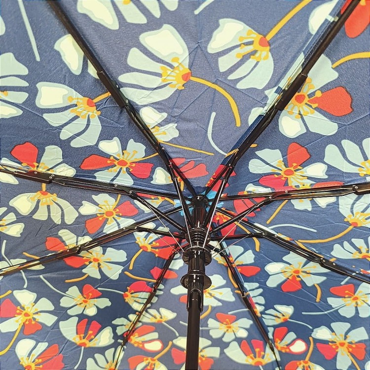 Parasolka półautomatyczna Parasol DA322 Turkusowe kwiaty stelaż wiatroodporny