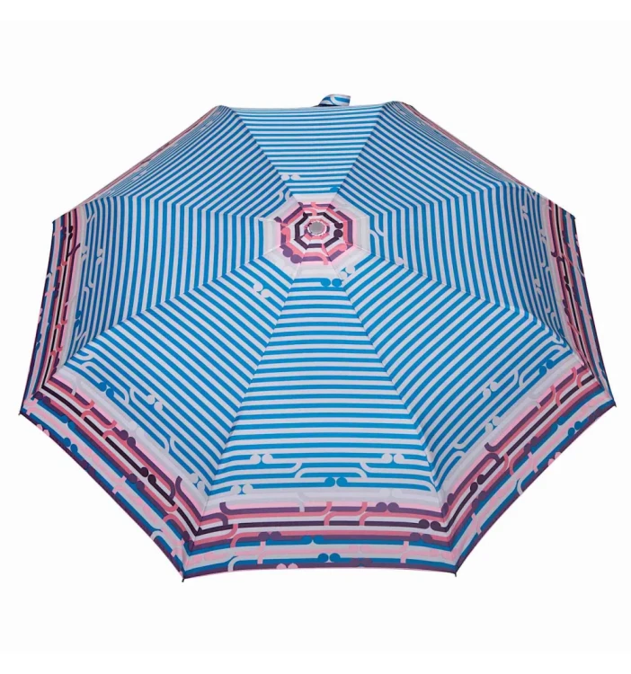 Parasolka składana manualna Parasol DM322 Paseczki czasza rozłożona widok z góry