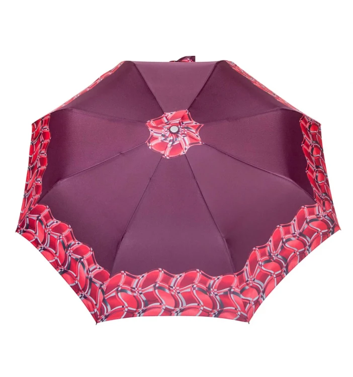 Parasolka składana manualna Parasol DM322 Burgund czasza rozłożona widok z góry