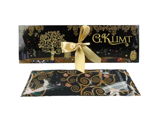 Szarfa do włosów Gustav Klimt Drzewo życia w eleganckim pudełku prezentowym.webp