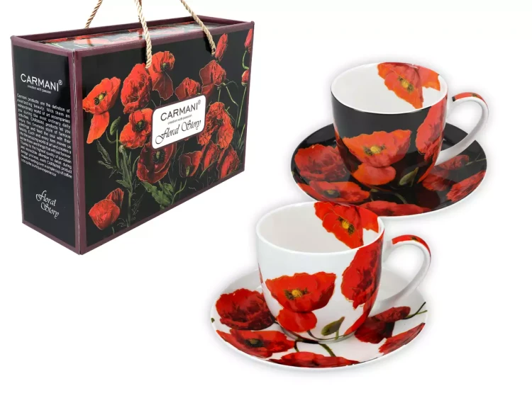 Komplet filiżanek 220 ml Floral story Maki zdjęcie główne.webp