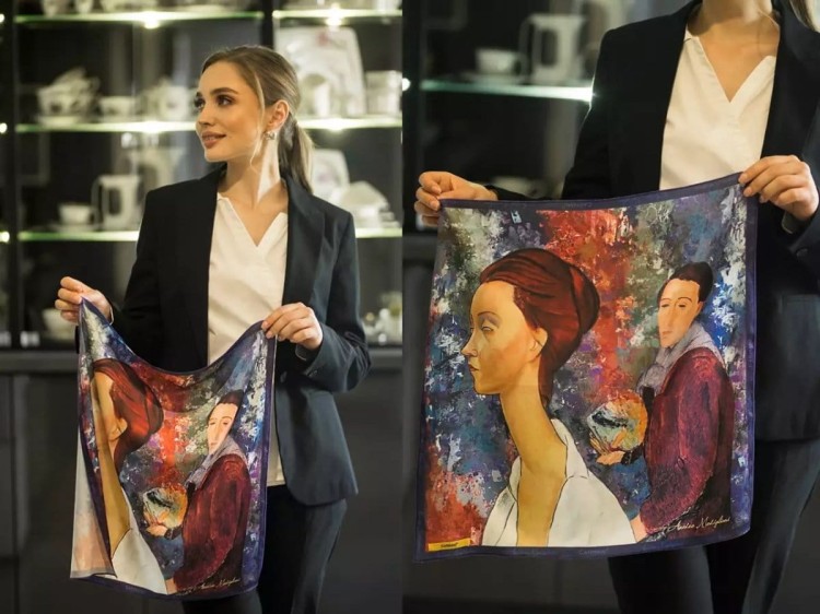 Apaszka z etaminy idealna na prezent Modigliani 4