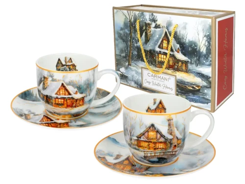 Komplet filiżanek porcelanowych Dom w objęciach zimy zdjęcie główne.webp