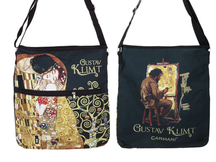 Torebka na ramię Gustav Klimt Pocałunek strona przednia i tylna.webp