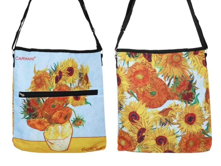 Torebka na ramię Vincent van Gogh Słoneczniki strona przednia i tylna.webp