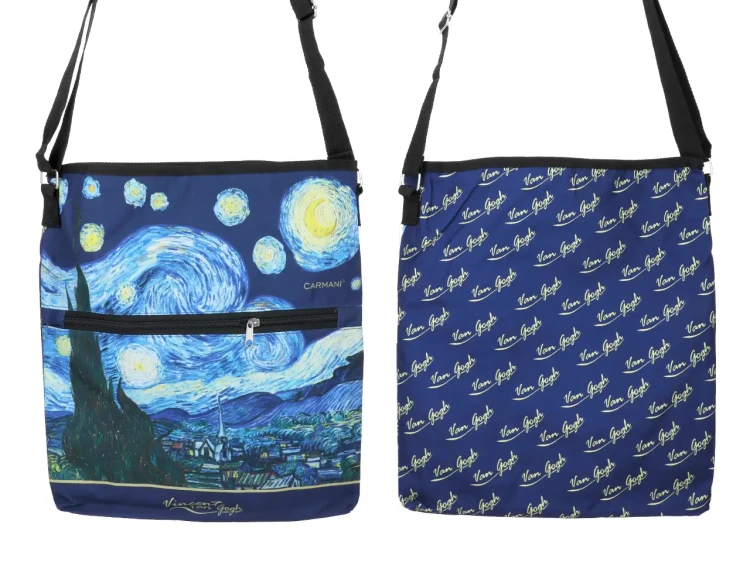 Torebka na ramię Vincent van Gogh Gwiaździsta noc strona przednia i tylna.webp
