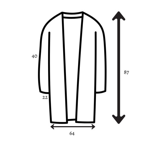 Kardigan dziergany szydełkowy długi wymiary