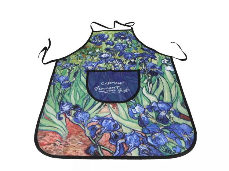 Fartuszek kuchenny Vincent van Gogh Irysy rozłożony na płasko