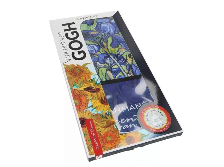 Fartuszek kuchenny Vincent van Gogh Irysy w pudełku prezentowym