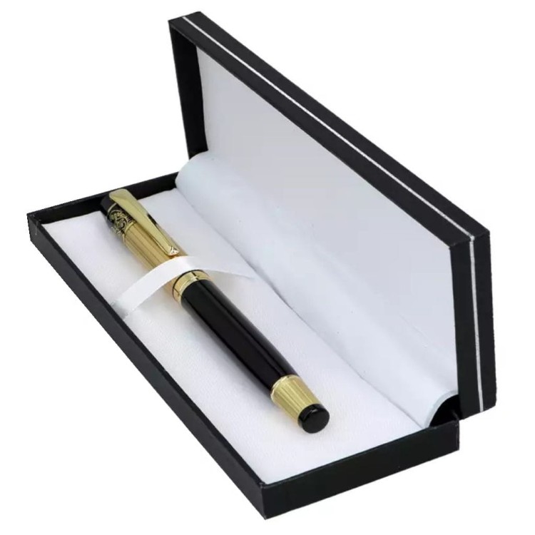 Czarno-złote pióro wieczne w etui zdjęcie główne