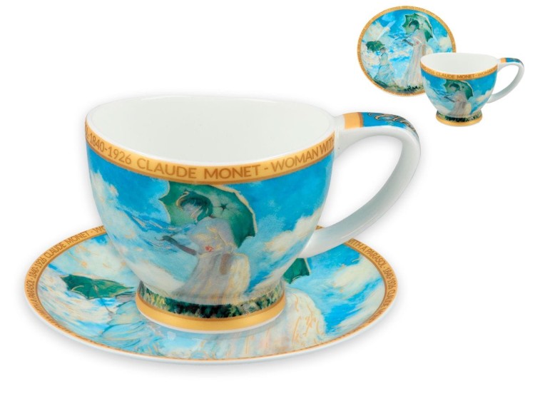 Filiżanka Vanessa 350ml Claude Monet Kobieta z parasolem filiżanka na podstawce