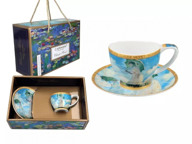 Filiżanka espresso 100ml Monet Kobieta z parasolem 1